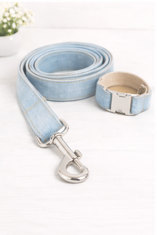 Azuré Promenade Set™ Denim Leash & Collar