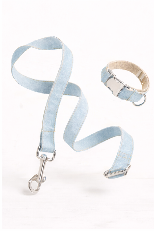 Azuré Promenade Set™ Denim Leash & Collar